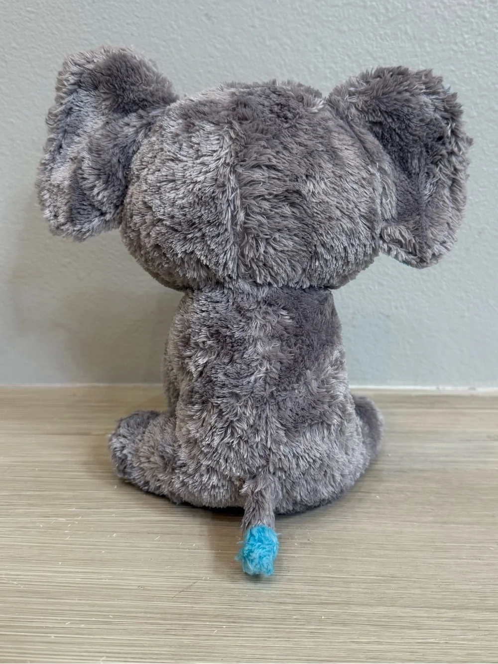 Ty Plush peanut the Grey Elephant Stuffed Animal with Blue Ears NWT